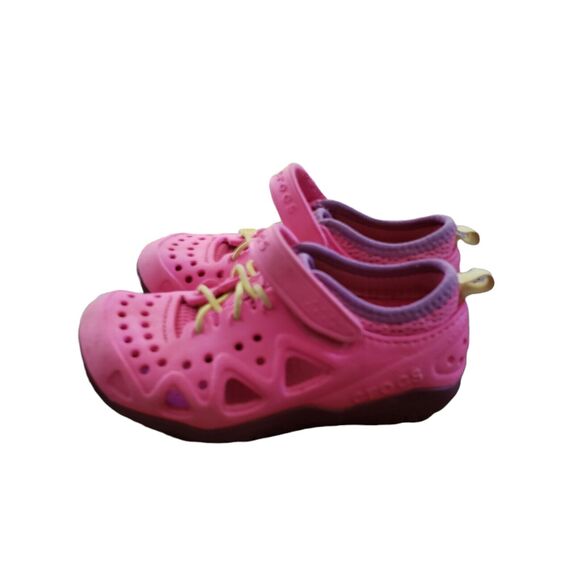 CROCS 204989 Swiftwater Play Shoes Water Sandals Sneakers - Pink + Purple C 10 - Picture 5 of 12